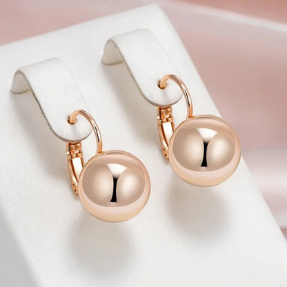 Sculptural Rose-Gold Drop Earrings