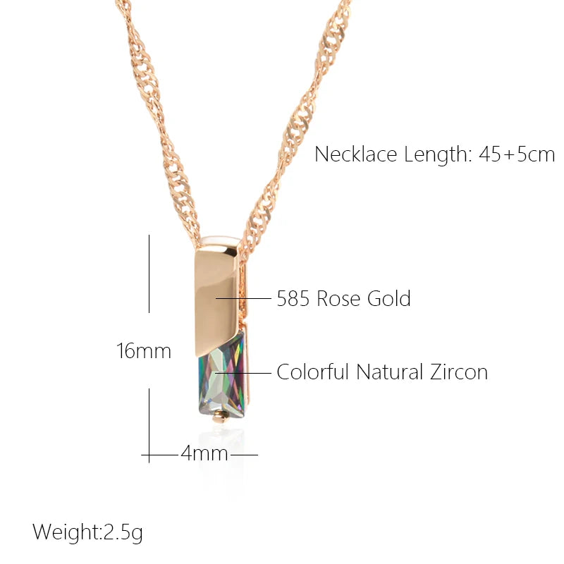 Aurora Square Zircon Necklace