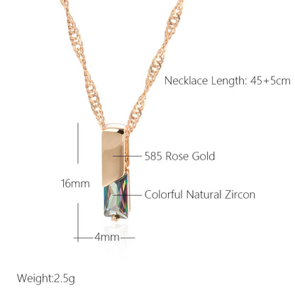 Aurora Square Zircon Necklace