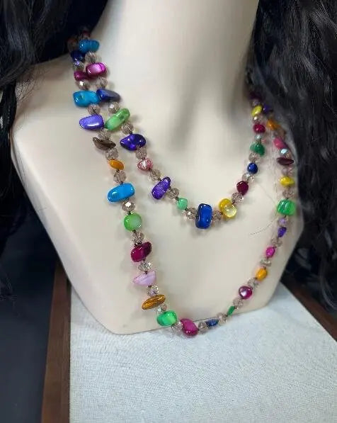 Mosaic Stone Layered Necklace