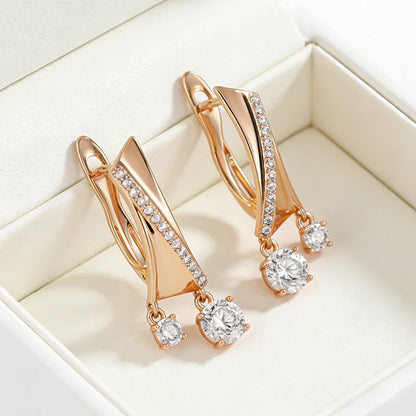Radiant Zircon Dangle Earrings