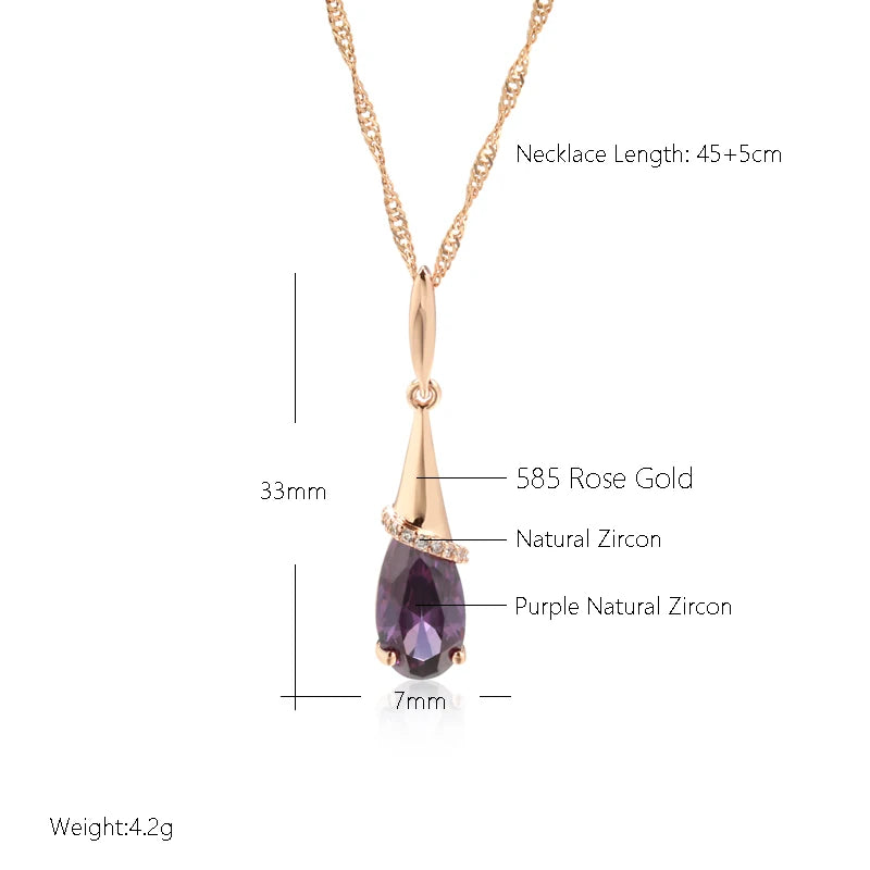 Amethyst Water-Drop Necklace