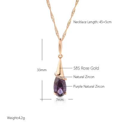 Amethyst Water-Drop Necklace