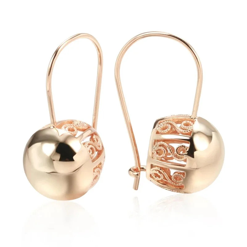Sculptural Rose-Gold Drop Earrings