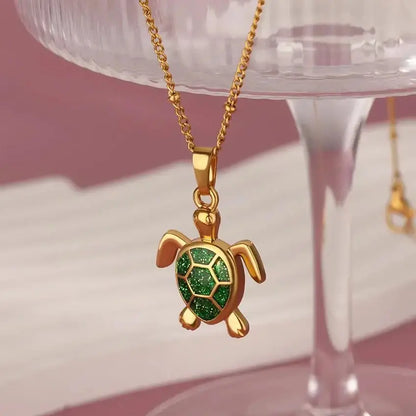Coastal Turtle & Butterfly Charm Necklace