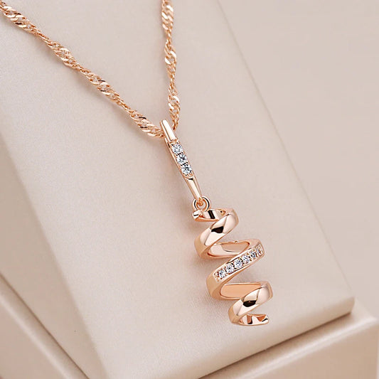 Rotating Geometric Zircon Necklace