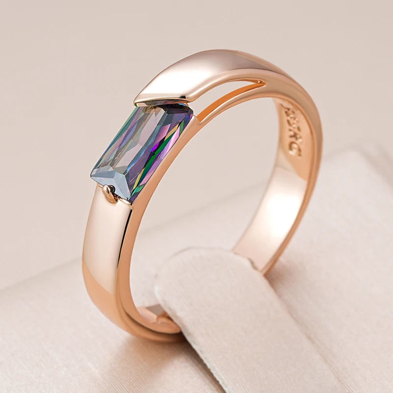 Aurora Square Zircon Ring
