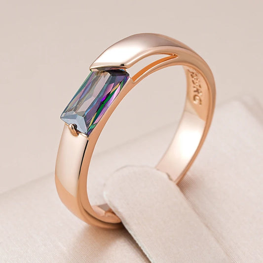 Aurora Square Zircon Ring