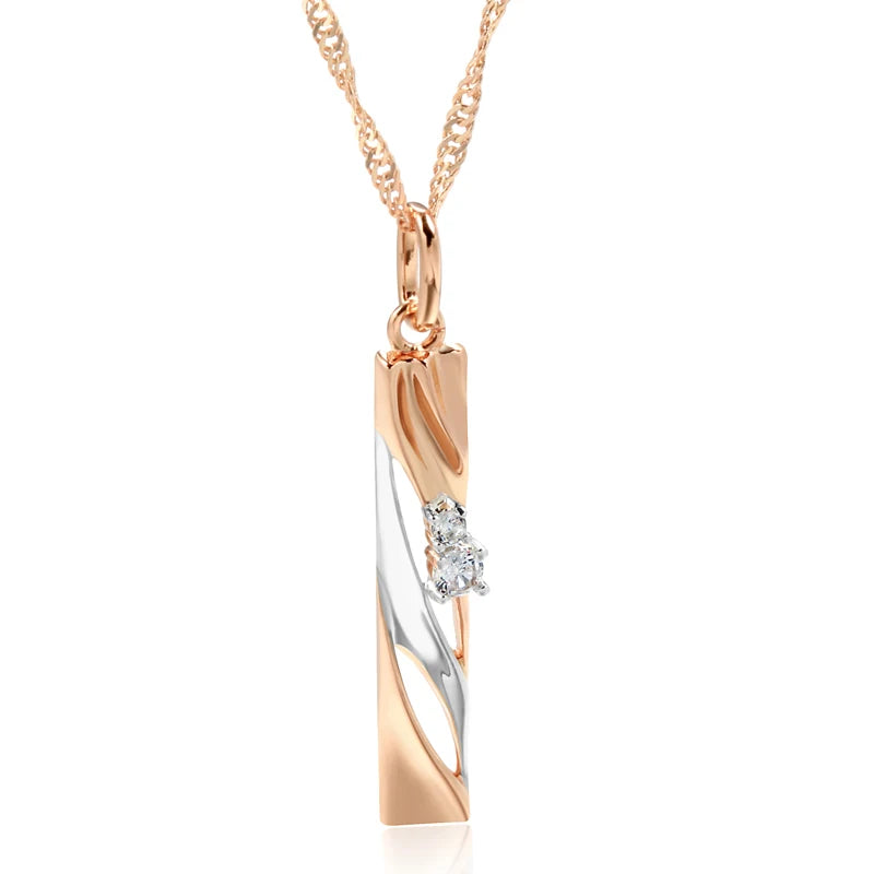 Two-Tone Geometric Pendant Necklace