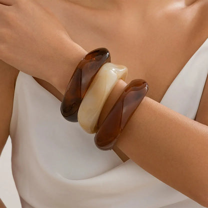 Sculptural Resin Wide Cuff Bangle