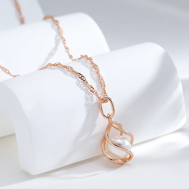 Pearl Halo Geometric Pendant Necklace
