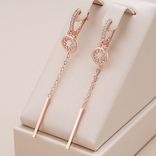 Crystal Long Tassel Earrings