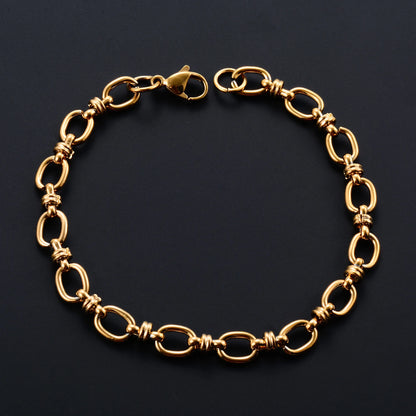 Sculptural Oval Link Bracelet