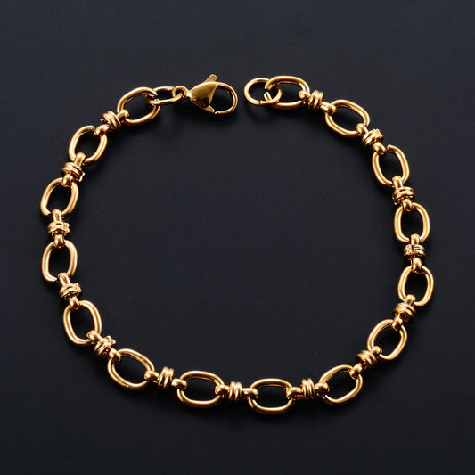 Sculptural Oval Link Bracelet