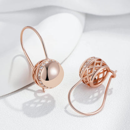 Sculptural Rose-Gold Drop Earrings