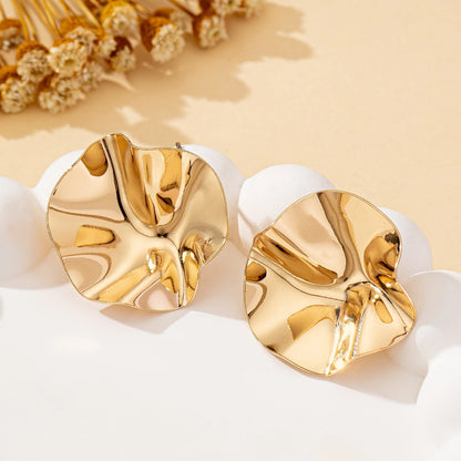 Sculptural Disc Stud Earrings