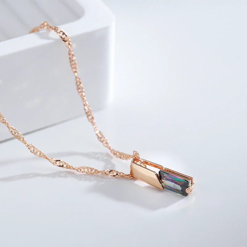 Aurora Square Zircon Necklace