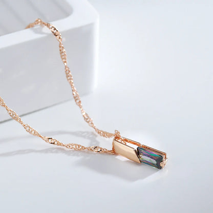Aurora Square Zircon Necklace