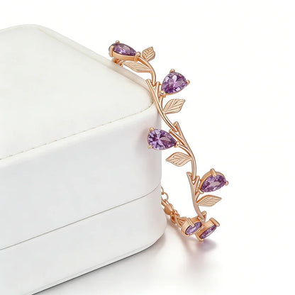 Rose Gold Purple Petal Bracelet