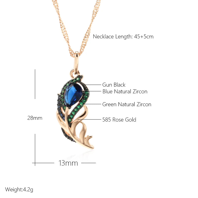 Sapphire Leaf Pendant Necklace