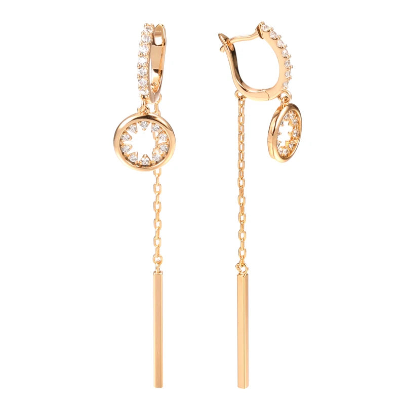 Crystal Long Tassel Earrings