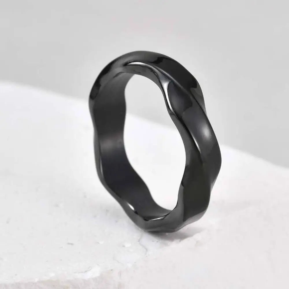 Oxidized Mobius Band Ring