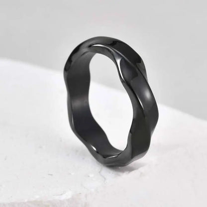 Oxidized Mobius Band Ring