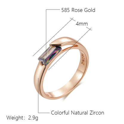 Aurora Square Zircon Ring
