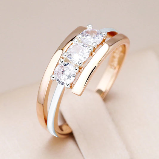 Triple White Zircon Bridal Ring