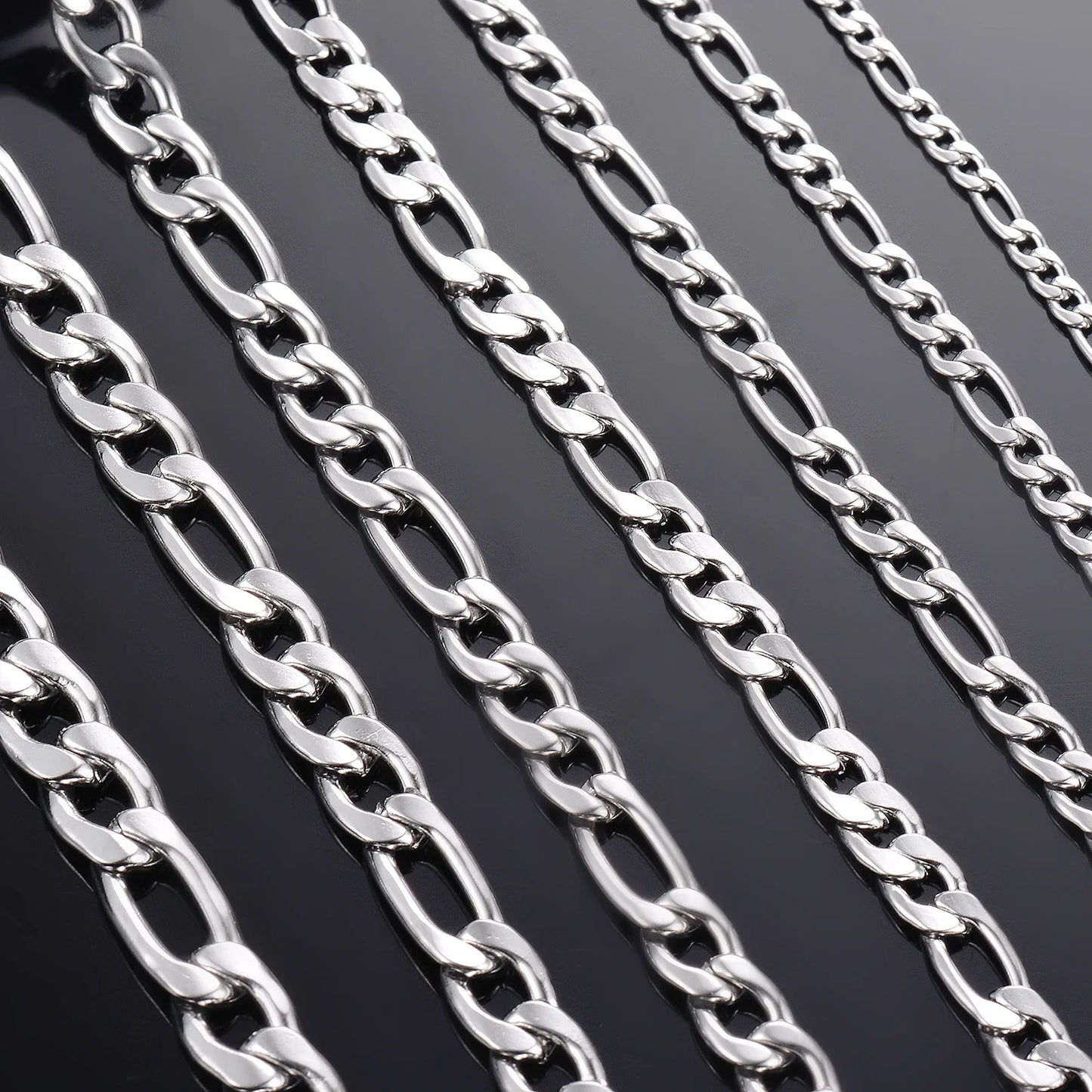 Classic silver-tone chain necklace in multiple widths