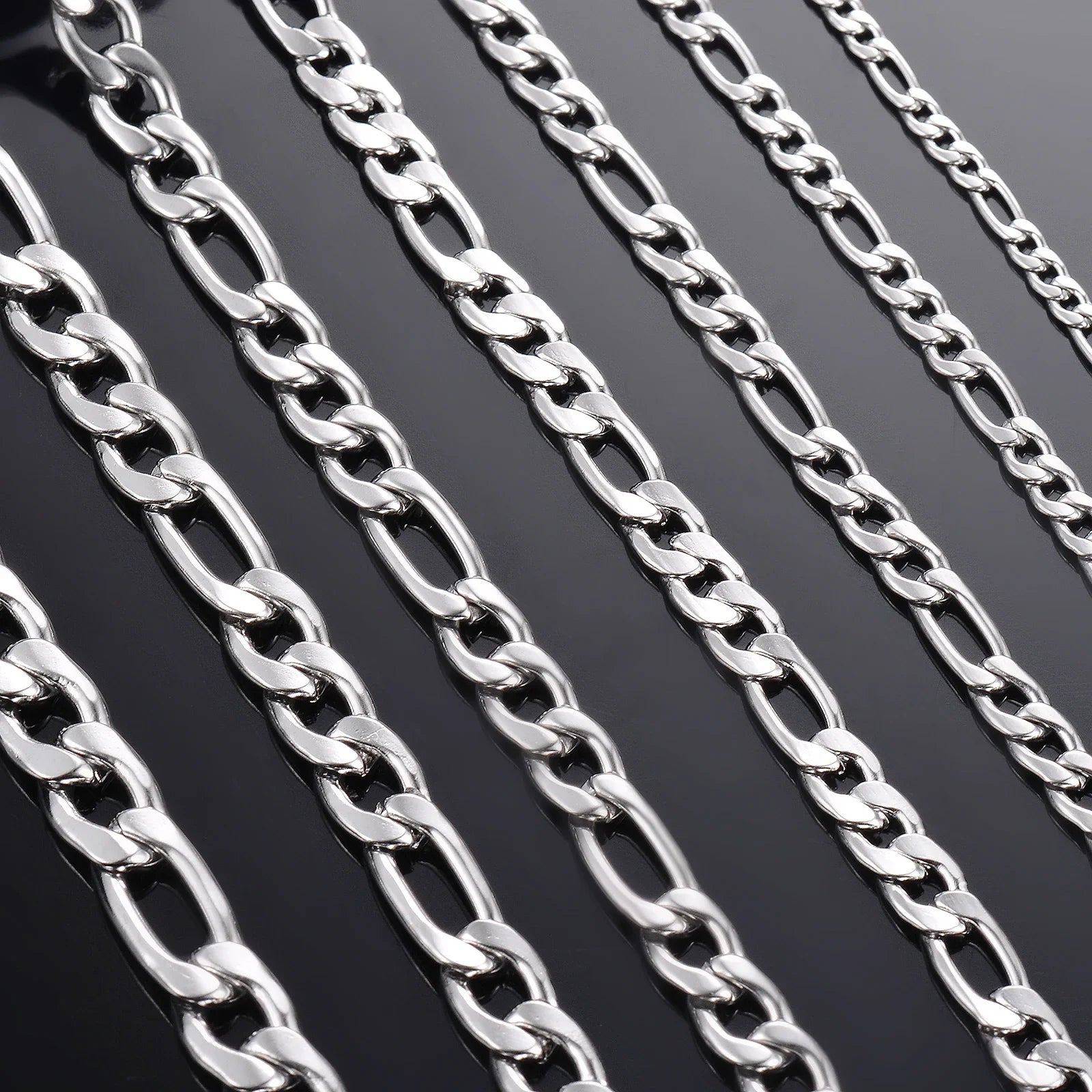 Classic silver-tone chain necklace in multiple widths