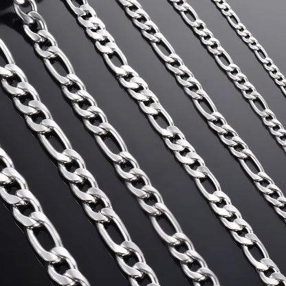 Classic silver-tone chain necklace in multiple widths