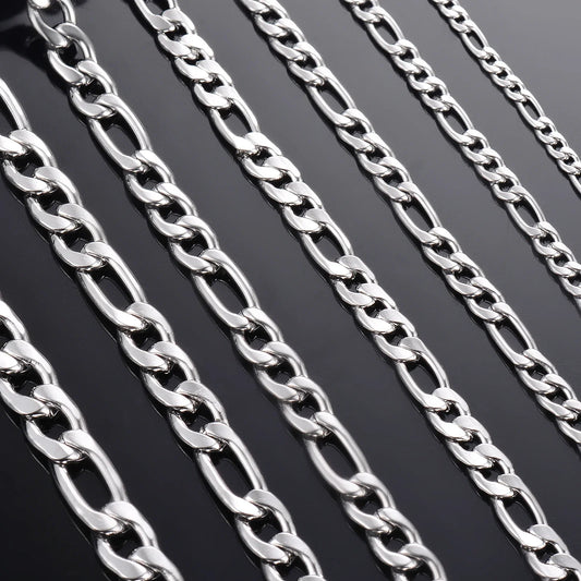 Classic silver-tone chain necklace in multiple widths
