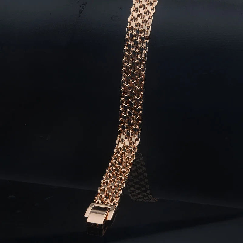 Rose Gold Woven Link Bracelet