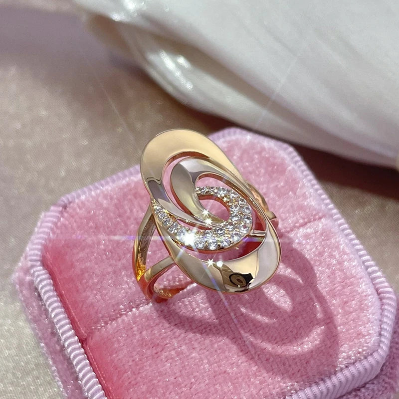 Minimalist Geometric Zircon Ring