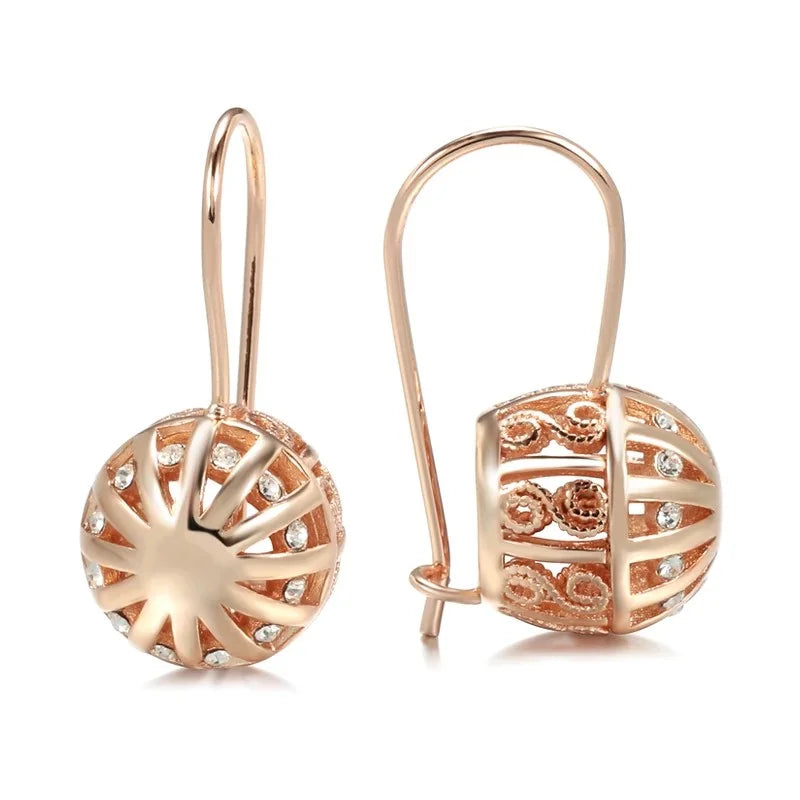 Sculptural Rose-Gold Drop Earrings