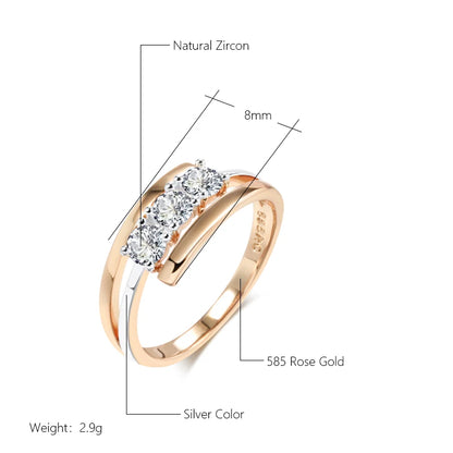 Triple White Zircon Bridal Ring