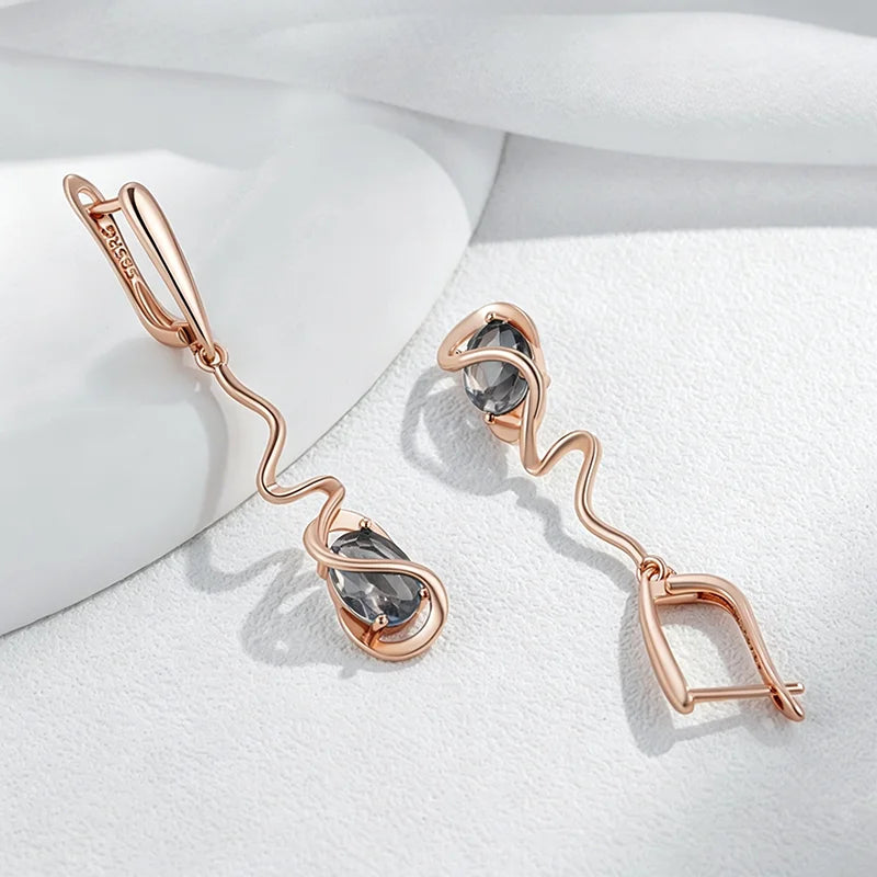 Smoky Romantic Dangle Earrings