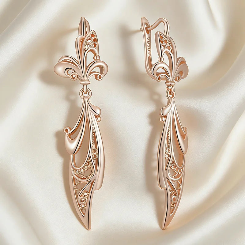 Sculptural Flower Dangle Earrings