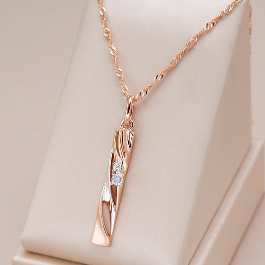 Two-Tone Geometric Pendant Necklace