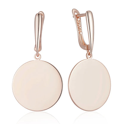Sculptural Rose-Gold Round Drop Earrings