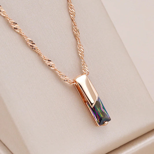 Aurora Square Zircon Necklace