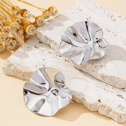 Sculptural Disc Stud Earrings