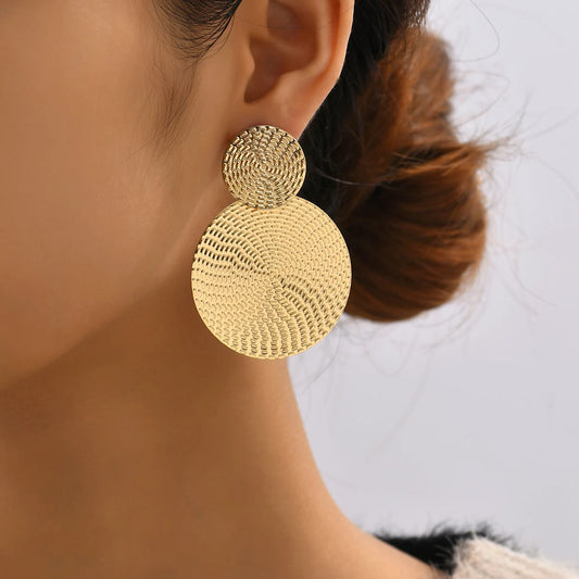 Sculptural Round Drop Earrings