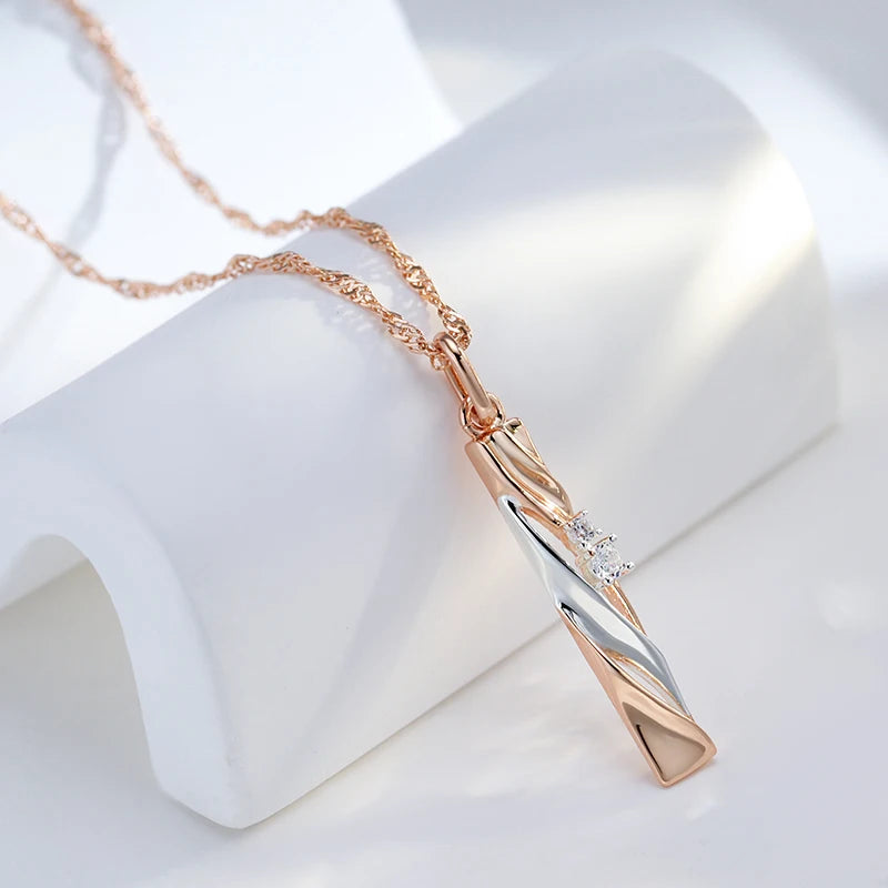 Two-Tone Geometric Pendant Necklace