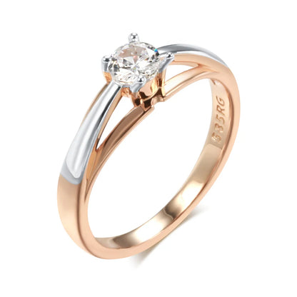 Slim Two-Tone Bridal Ring