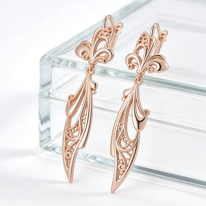 Sculptural Flower Dangle Earrings
