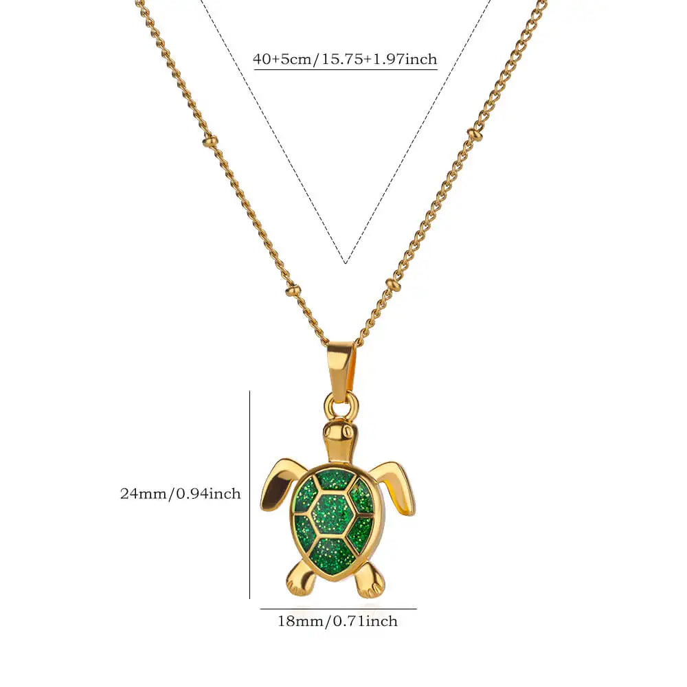 Coastal Turtle & Butterfly Charm Necklace