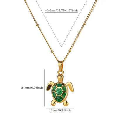 Coastal Turtle & Butterfly Charm Necklace