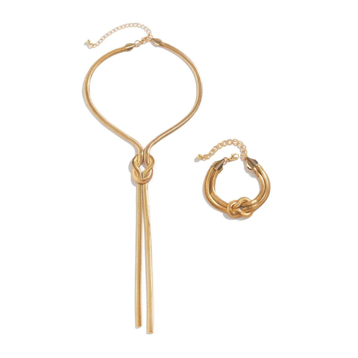 Sculptural Gold Chain Jewelry Set